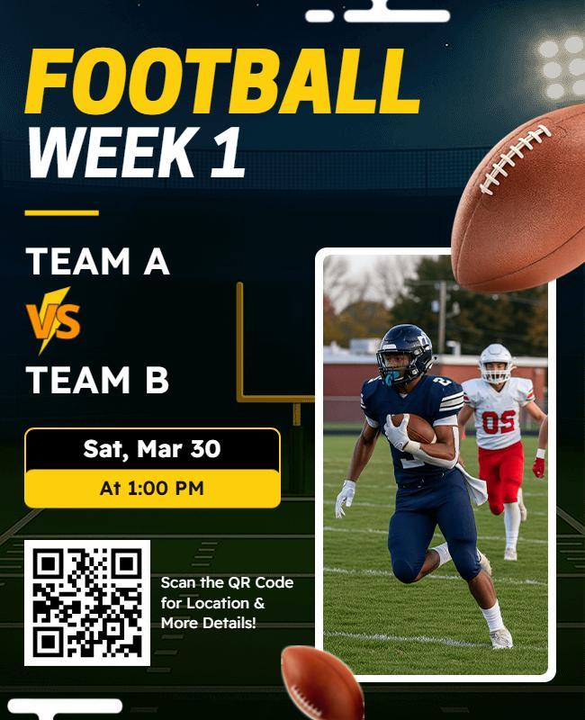 Football Week One Event Announcement Flyer Template