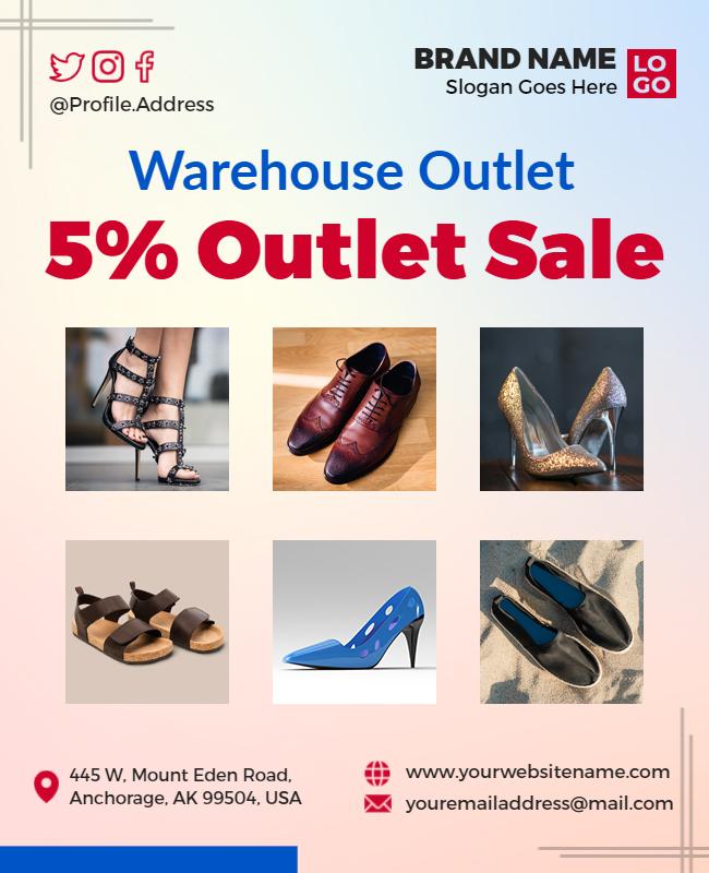 Footwear Clearance Sale Promotional Flyer Template