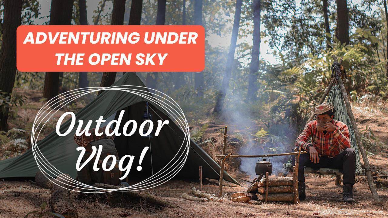 Forest Camping Adventure Outdoor Vlog YouTube Thumbnail Template