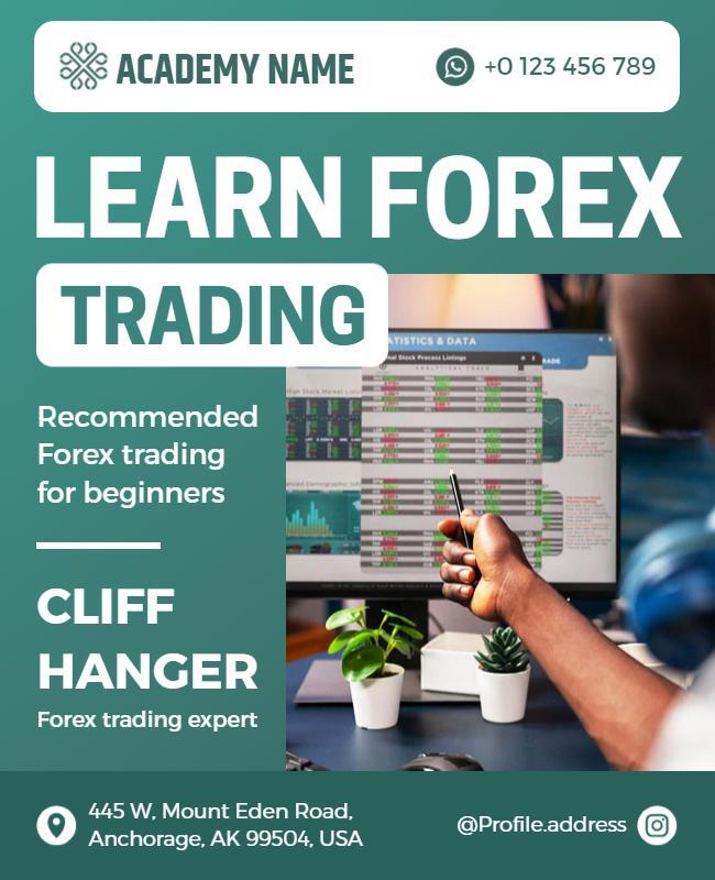 Forex Trading Beginners Course Flyer Template