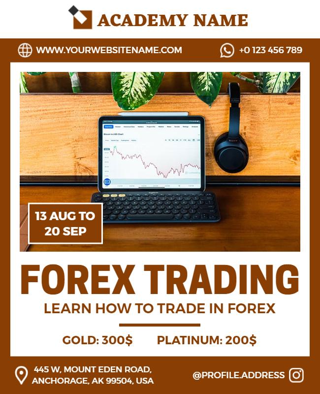 Forex Trading Course Promotional Flyer Template