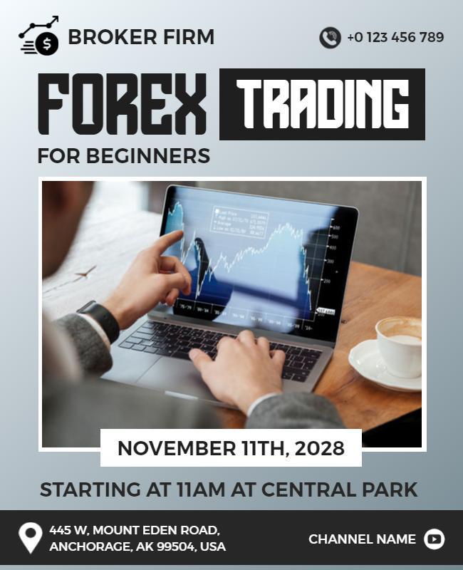 Forex Trading for Beginners Workshop Flyer Template