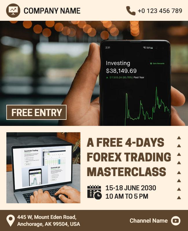 Forex Trading Masterclass Event Flyer Template