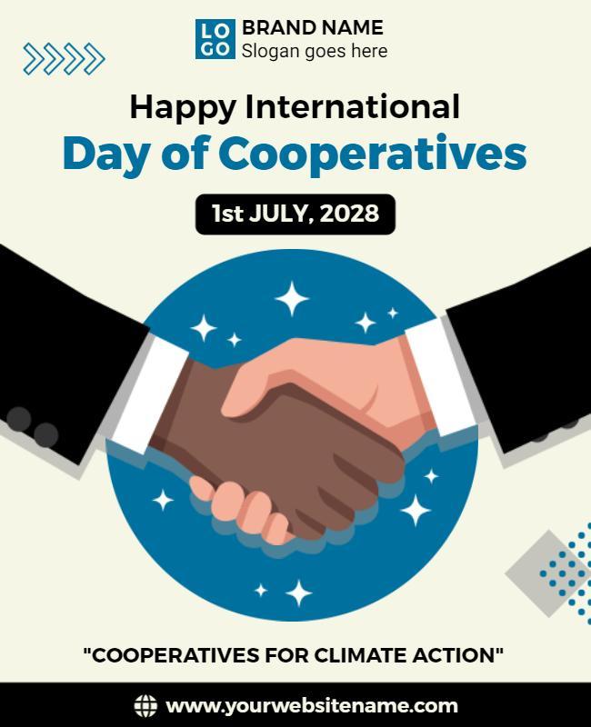 Formal Blue International Day of Cooperatives Poster Template