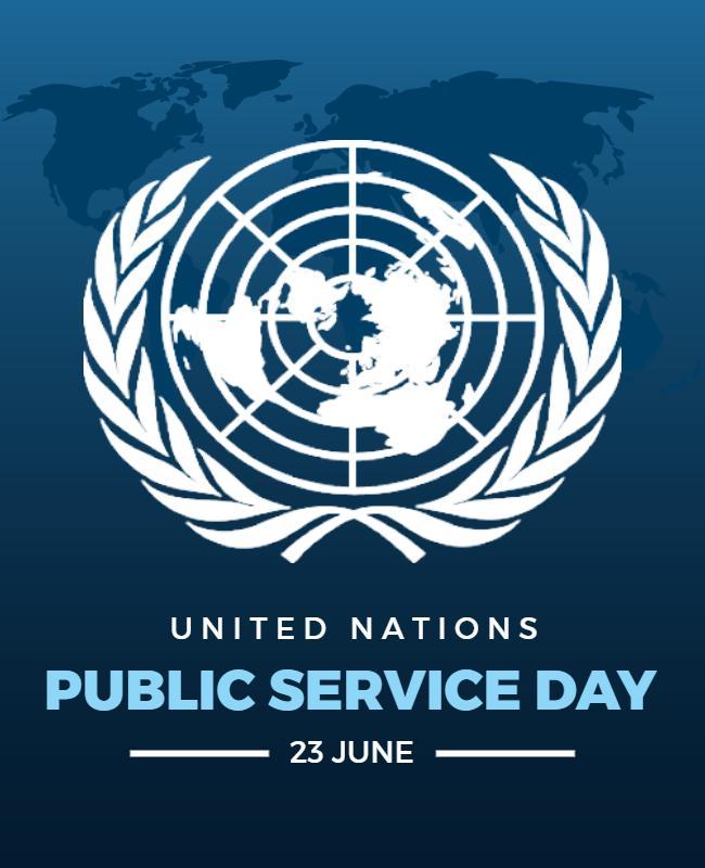Formal Blue United Nations Public Service Day Poster Template