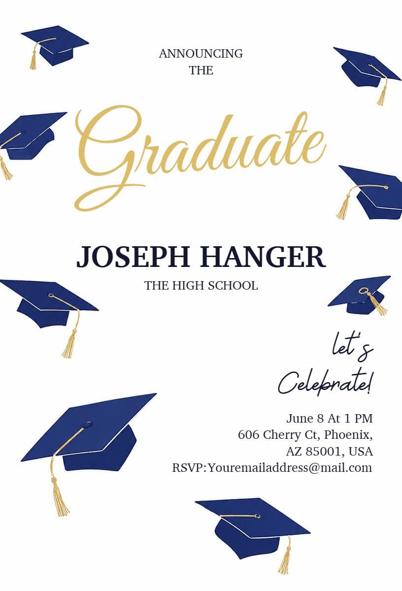 Formal High School Graduate Announcement Template