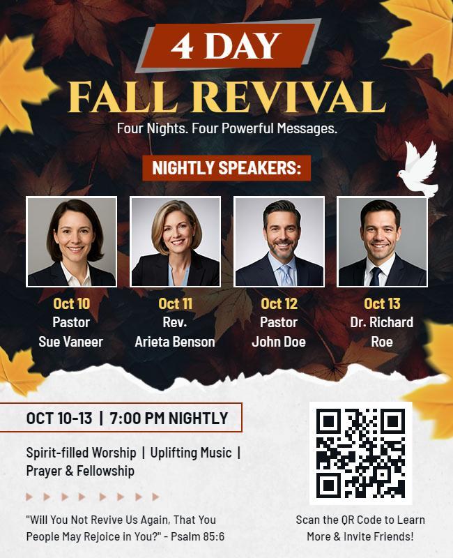 Four Day Fall Revival Event Flyer Template