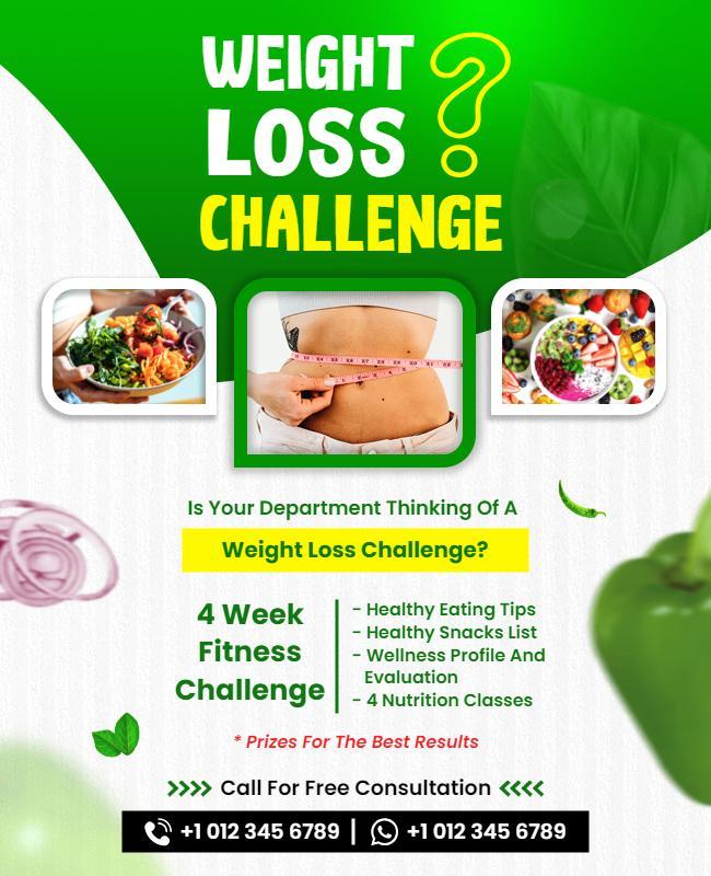 Four Week Weight Loss Challenge Flyer Template