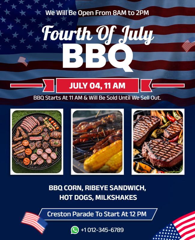 Fourth Of July Bbq Event Flyer Template