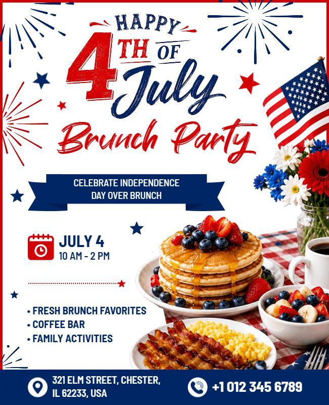 Fourth of July Brunch Party Flyer Template