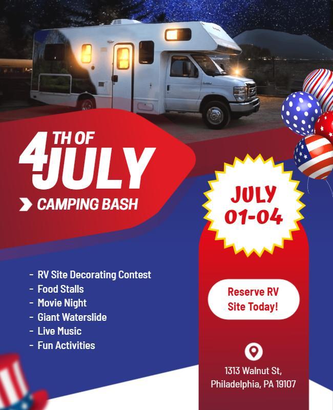 Fourth Of July Camping Bash Flyer Template