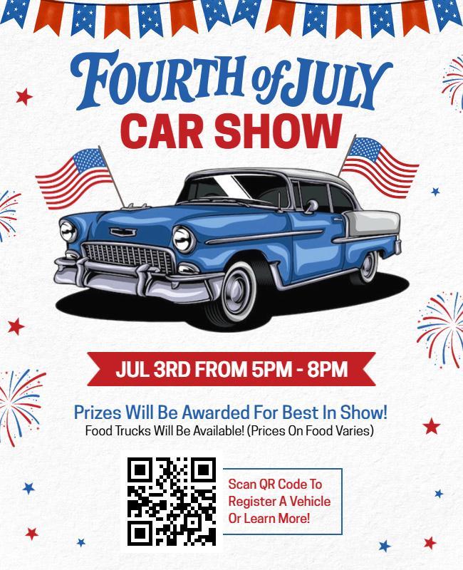 Fourth of July Car Show Flyer Template