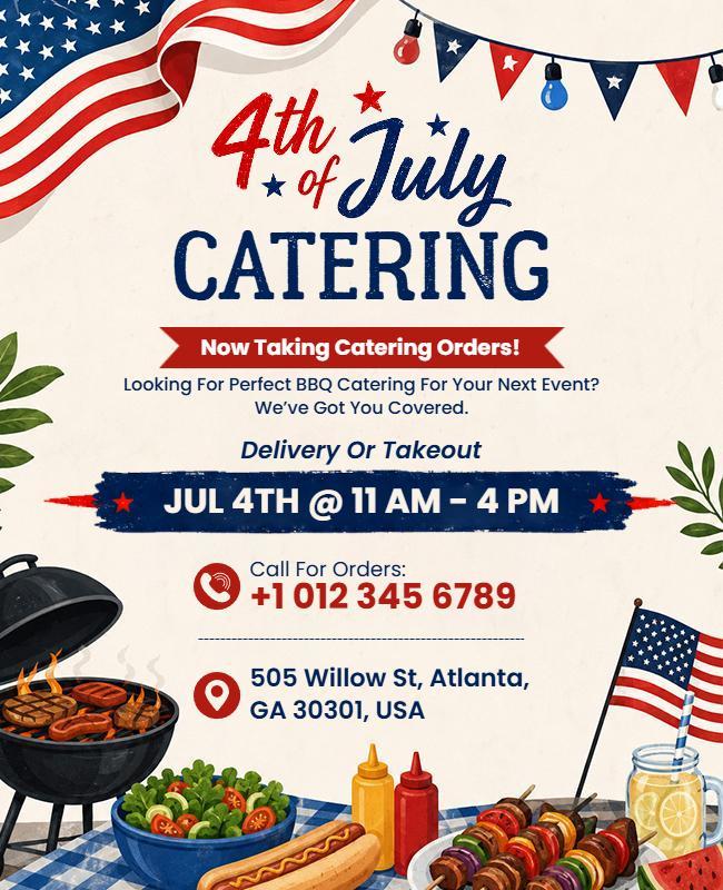 Fourth of July Catering Flyer Template