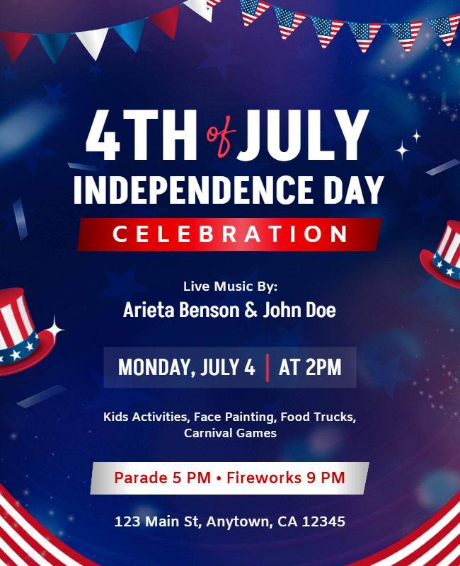 Fourth Of July Celebration Event Flyer Template