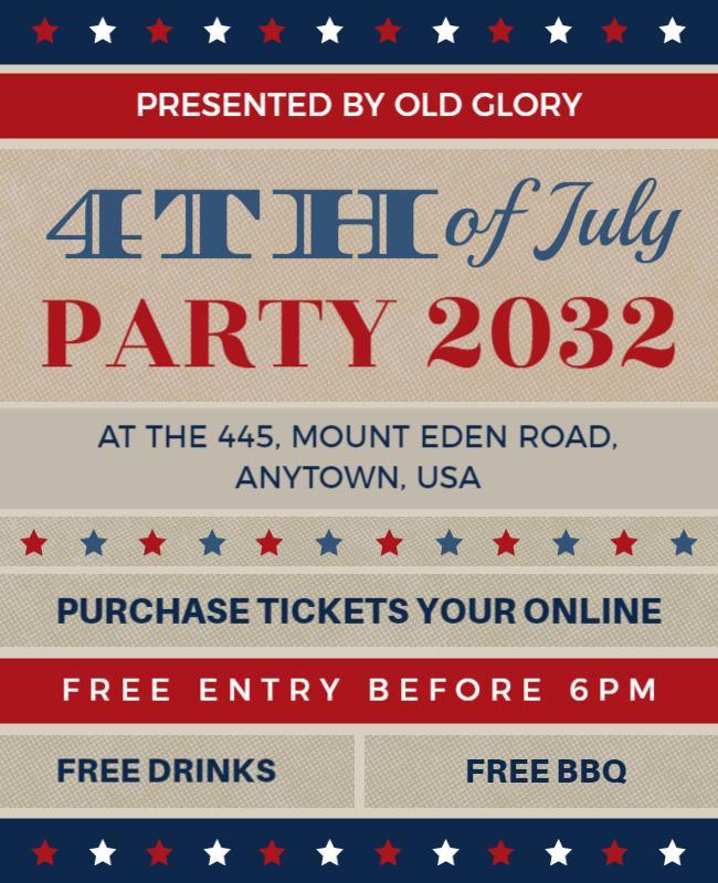 Fourth Of July Celebration Party Flyer Template