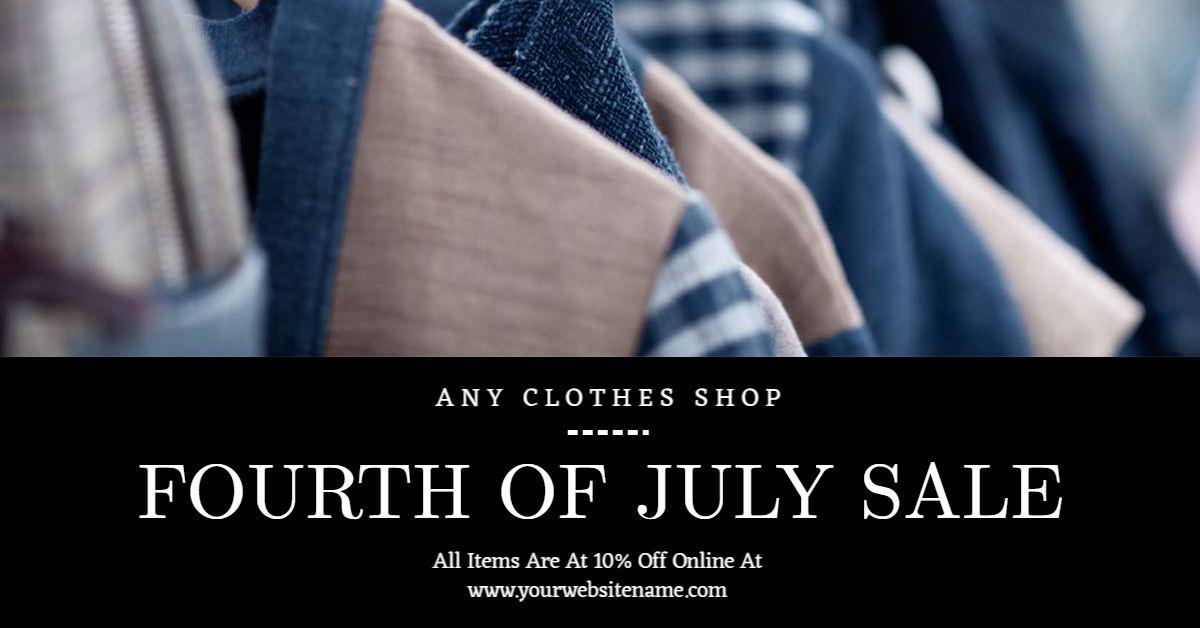 Fourth of July Celebration with Striped Clothing Sale Banner Template
