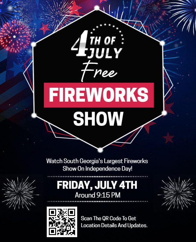 Fourth of July Fireworks Show Flyer Template