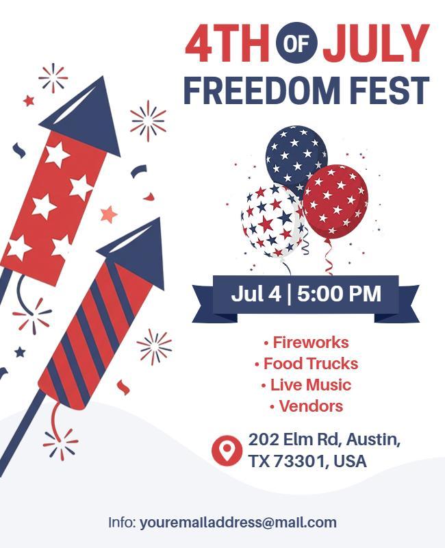 Fourth of July Freedom Festival Flyer Template