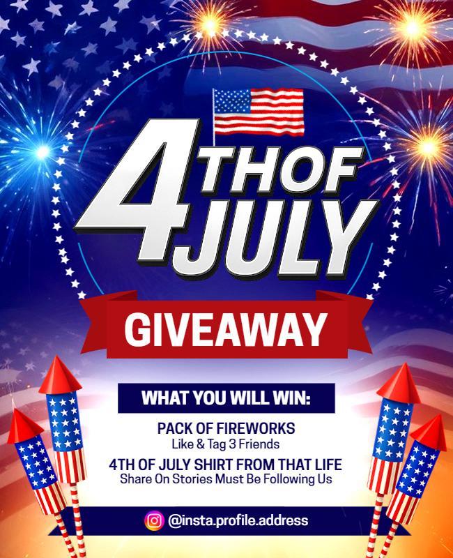Fourth of July Giveaway Flyer Template