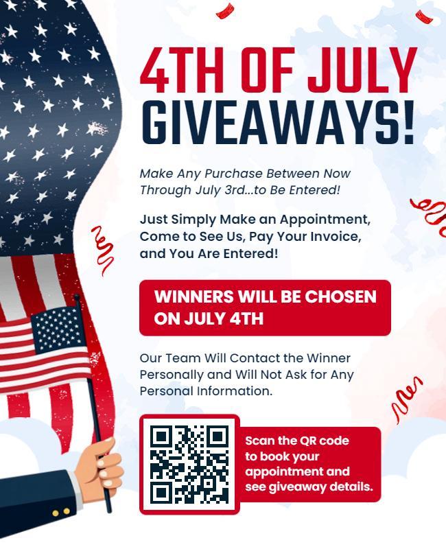 Fourth of July Giveaway Promotion Flyer Template