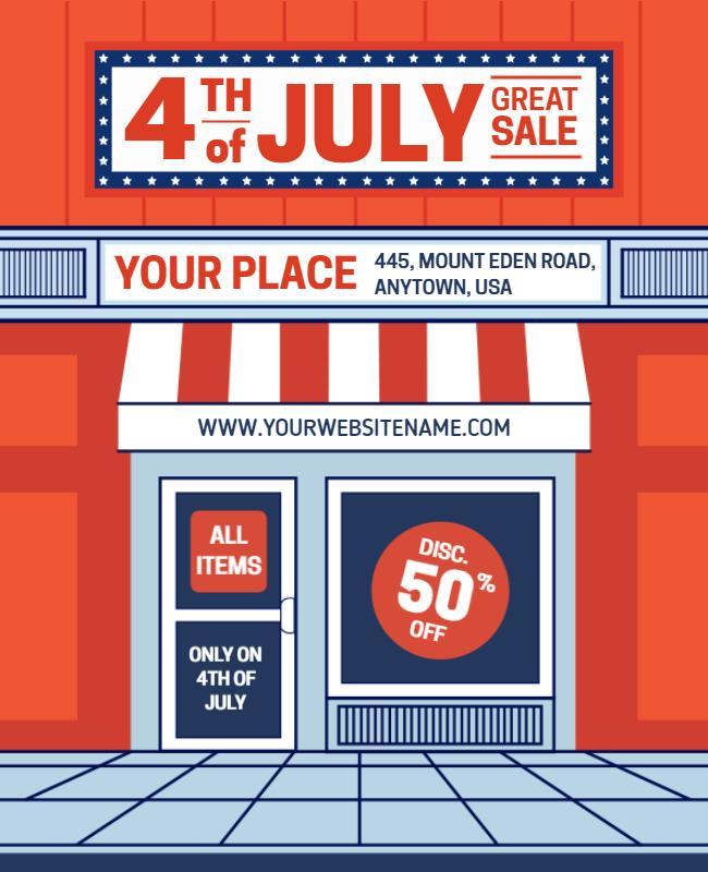 Fourth Of July Great Sale Event Flyer Template