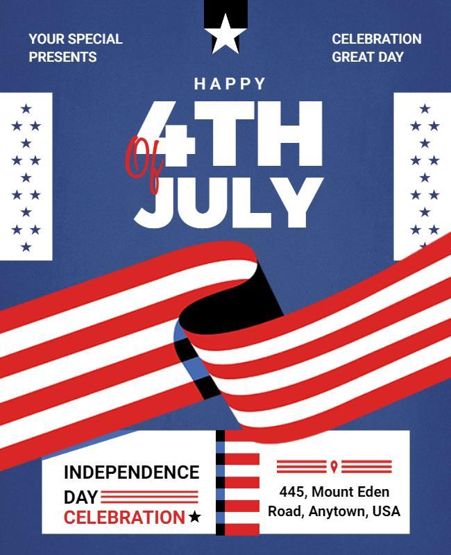 Fourth Of July Independence Day Celebration Flyer Template