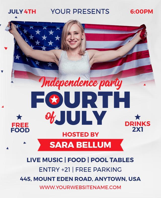 Fourth Of July Independence Party Flyer Template