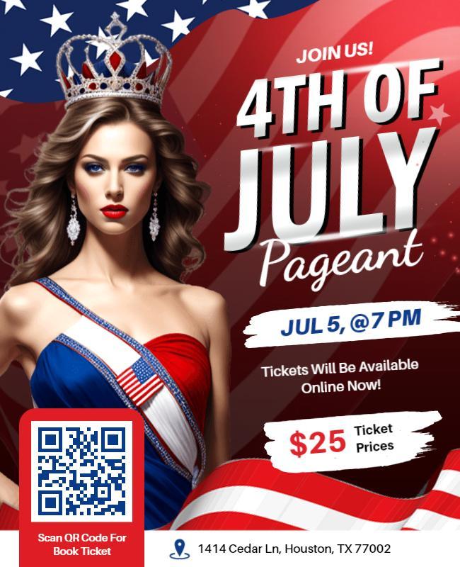 Fourth Of July Pageant Celebration Flyer Template