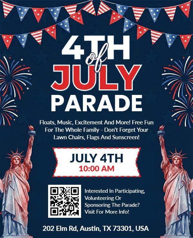 Fourth of July Parade Celebration Flyer Template