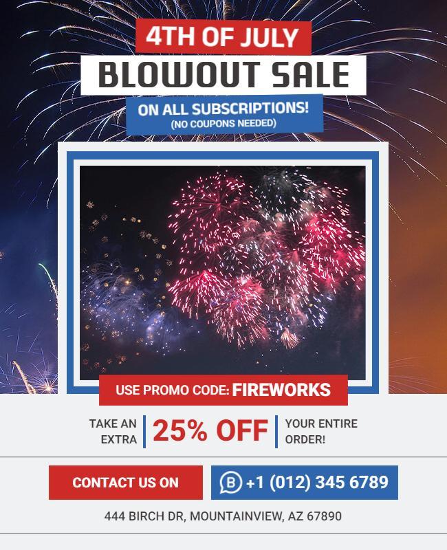 Fourth Of July Sale Event Flyer Template