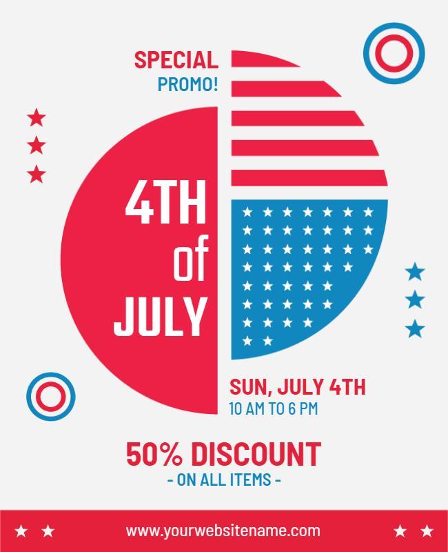 Fourth Of July Sales Promotion Flyer Template