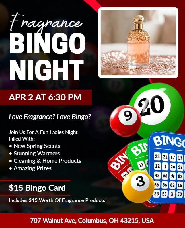 Fragrance Bingo Night Event Flyer Template