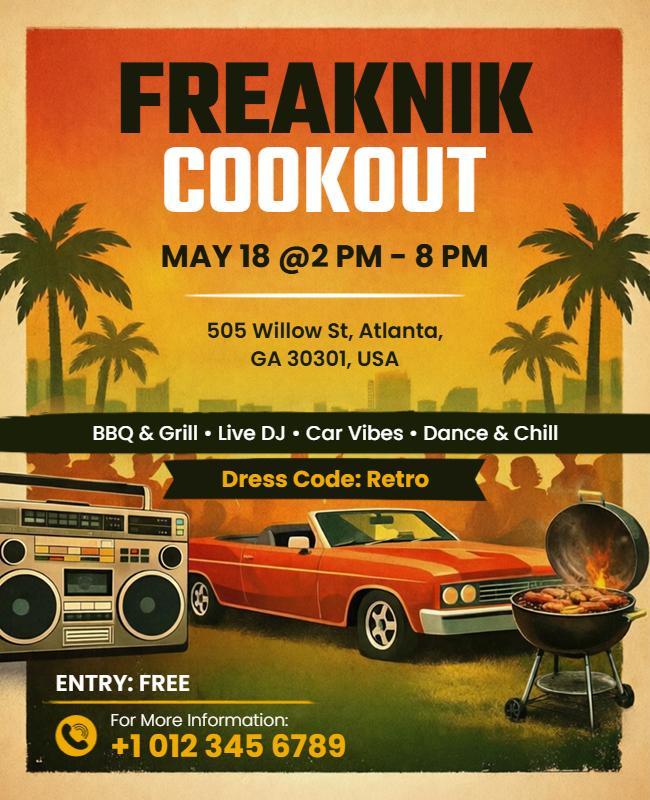 Freaknik Cookout Event Flyer Template