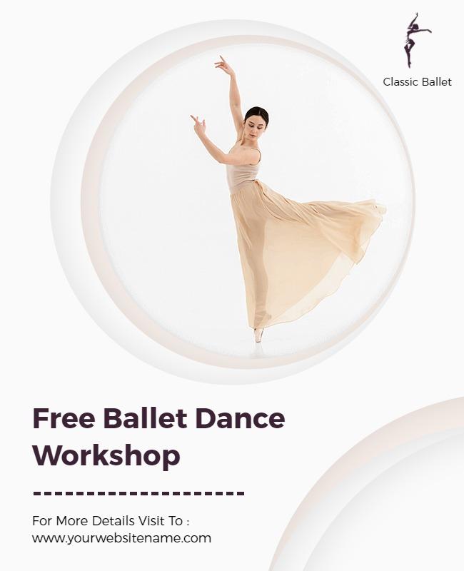 Free Ballet Dance Workshop Event Flyer Template