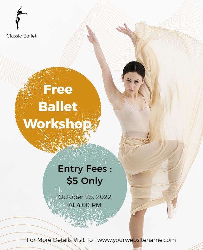 Free Ballet Workshop Promotional Flyer Template