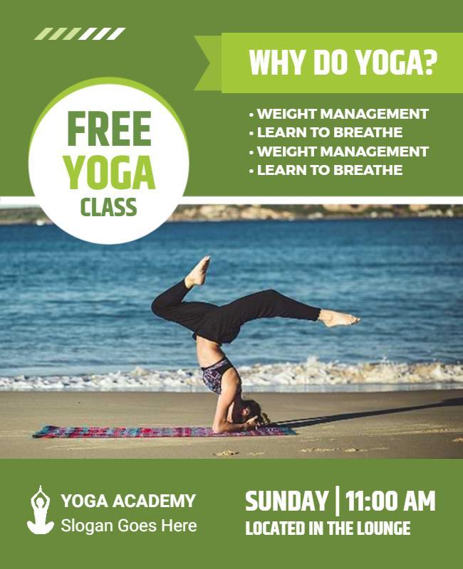 Free Beachside Yoga Class Flyer Template