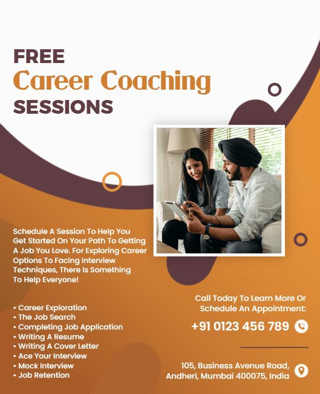 Free Career Coaching Sessions Flyer Template