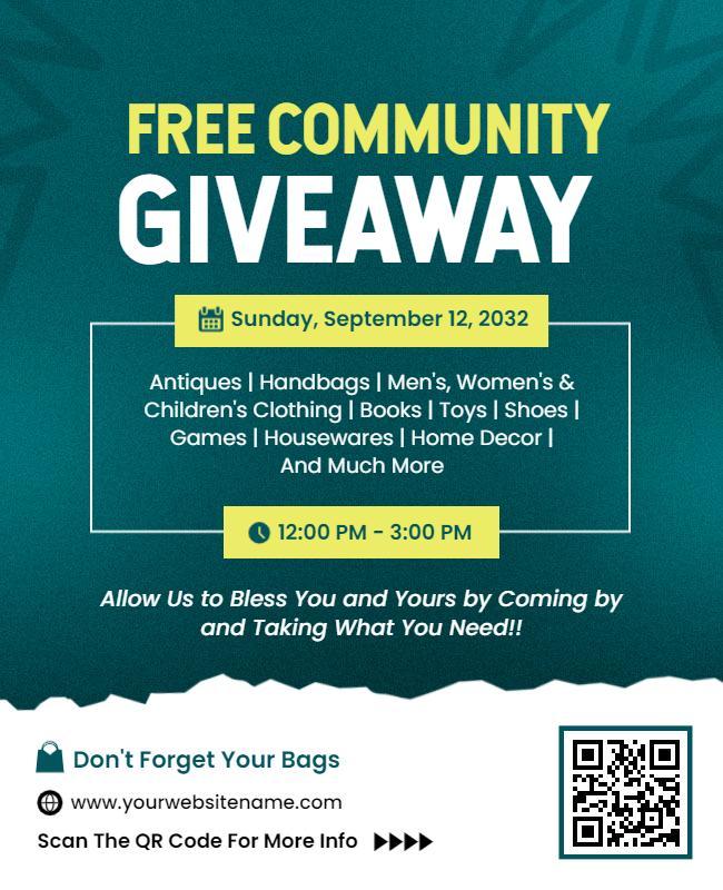 Free Community Giveaway Event Flyer Template