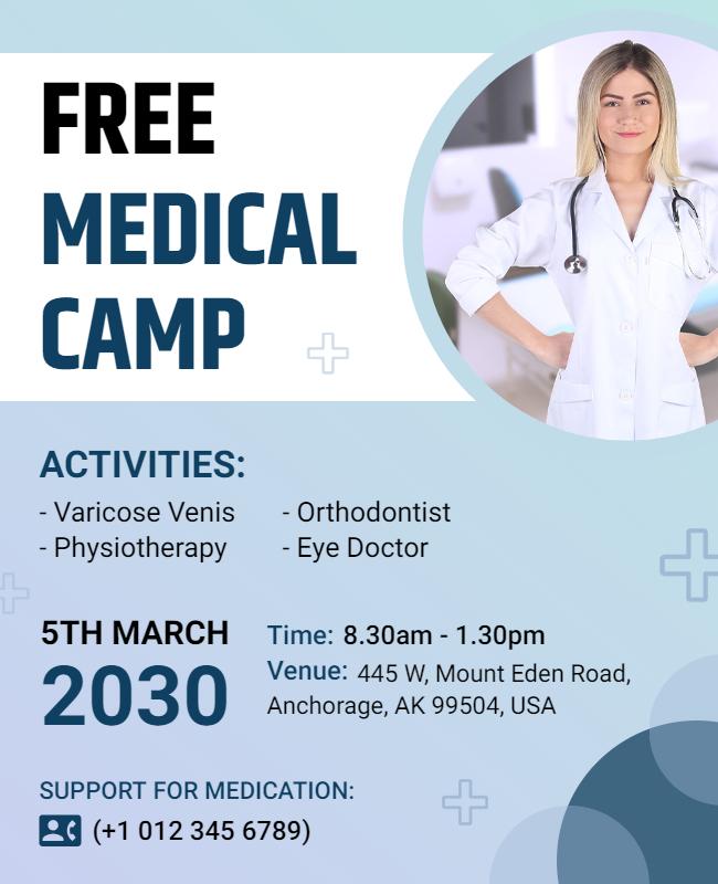 Free Community Health Services Camp Flyer Template