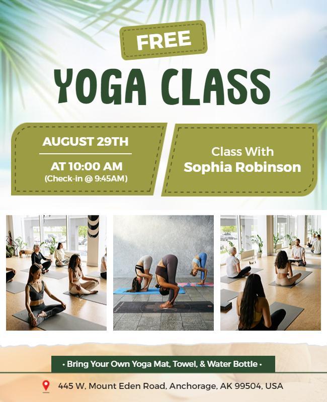 Free Community Yoga Class Event Flyer Template