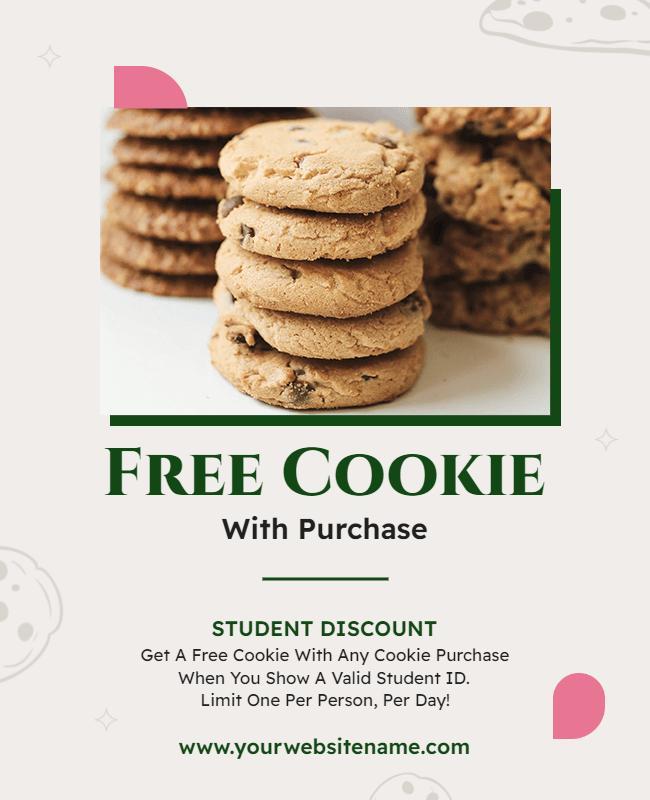 Free Cookie Promotion with Purchase Flyer Template