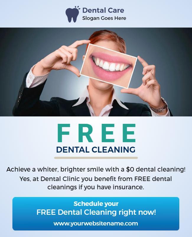 Free Dental Cleaning Promotion Flyer Template