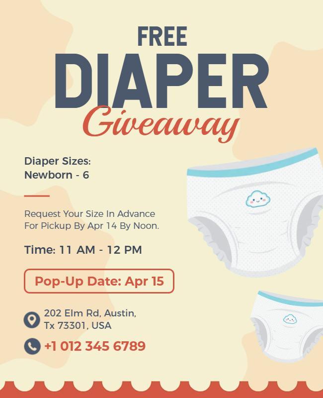Free Diaper Giveaway Event Poster Template