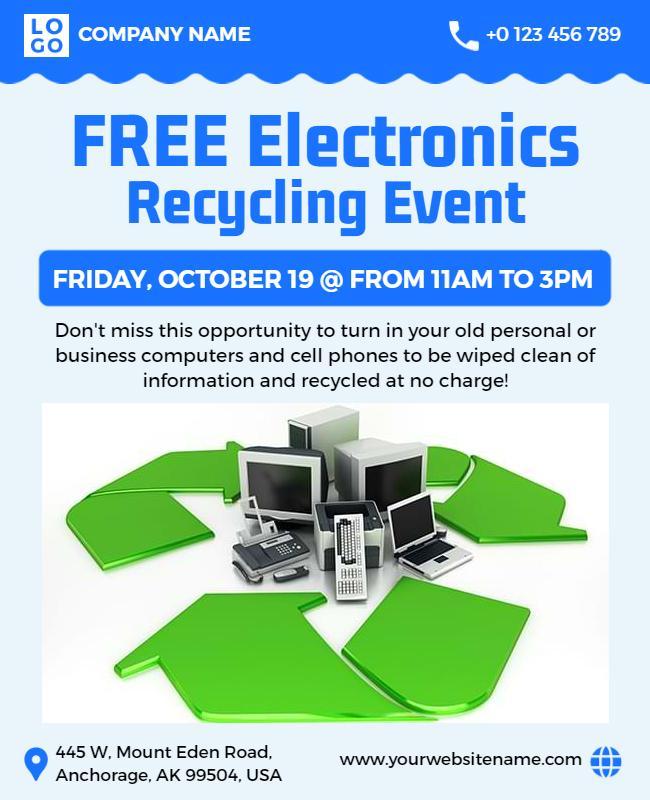 Free Electronics Recycling Event Flyer Template