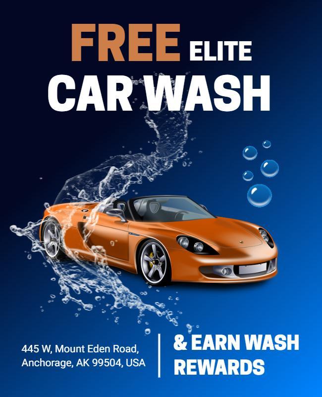 Free Elite Car Wash Rewards Flyer Template