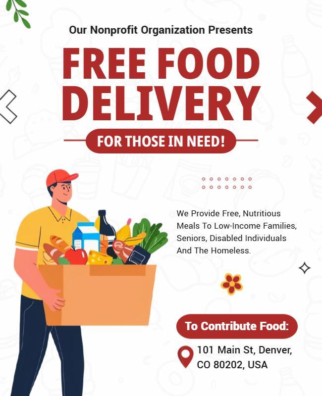 Free Food Delivery Nonprofit Event Flyer Template