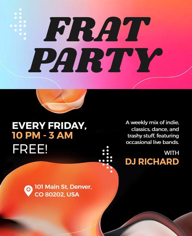 Free Friday Night Frat Party Flyer Template