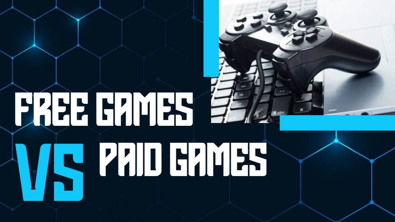 Free Games vs Paid Games Comparison Technology YouTube Thumbnail Template