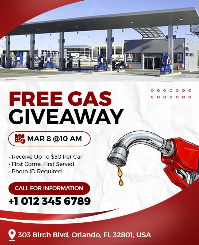 Free Gas Giveaway Event Flyer Template