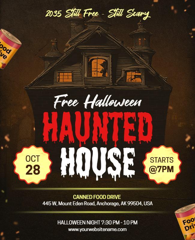 Free Halloween Haunted House Event Flyer Template